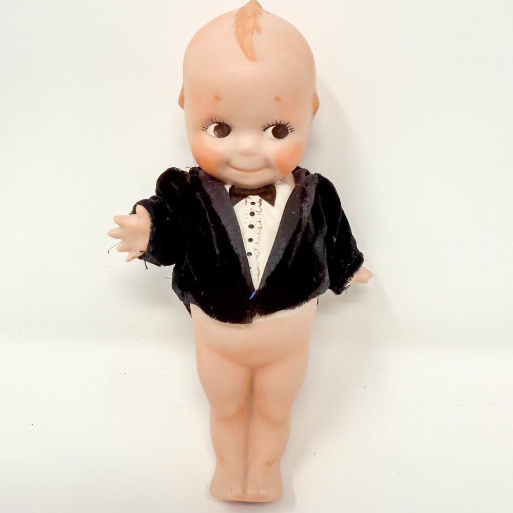 Lot of 4 Vintage Bisque Porcelain Kewpie Dolls Curio Cabinet-Ready Heirloom - Picture 2 of 15